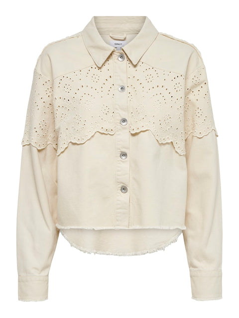 Only NOOS - 15232378 ONLELENA CROCHET JACK - Moonbeam / jacket