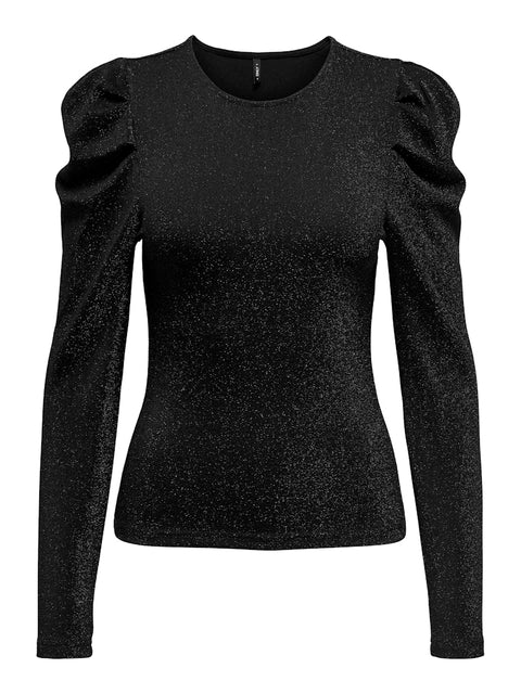 Only - 15278055 ONLRICH L/S GLITTER P - Black/Black glit