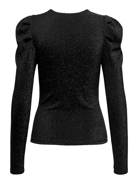 Only - 15278055 ONLRICH L/S GLITTER P - Black/Black glit