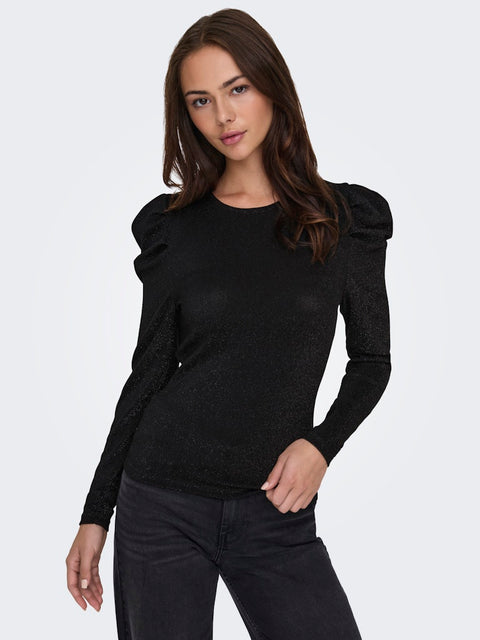 Only - 15278055 ONLRICH L/S GLITTER P - Black/Black glit