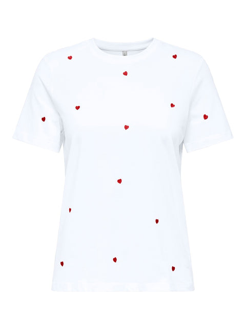 Only NOOS - 15288473 ONLKETTY LIFE S/S O-N - Bright White/Hea / top