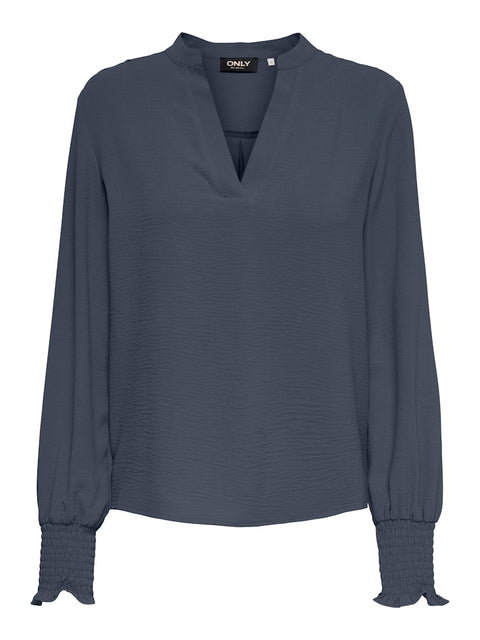 Only NOOS - 15284309 ONLMETTE V-NECK LS SM - Ombre Blue / blousje