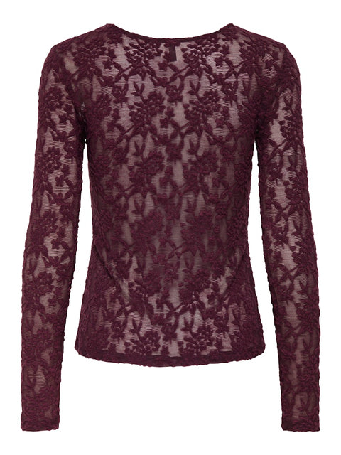 Only - 15356155 ONLBLAISE L/S TOP JRS - Mauve Wine