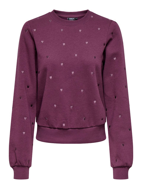 Only - 15355802 ONLATIKA L/S O-NECK G - Mauve Wine/Anny