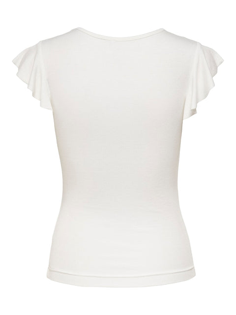 Only - 15227187 ONLBELIA CAP SLEEVE T - Cloud Dancer