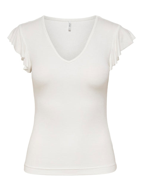 Only - 15227187 ONLBELIA CAP SLEEVE T - Cloud Dancer