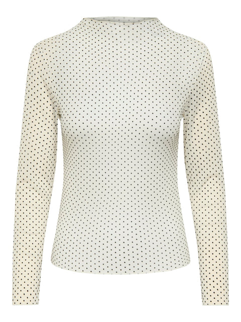 Only - 15358989 ONLJULIET L/S MOCKNEC - Egret/Junna dot