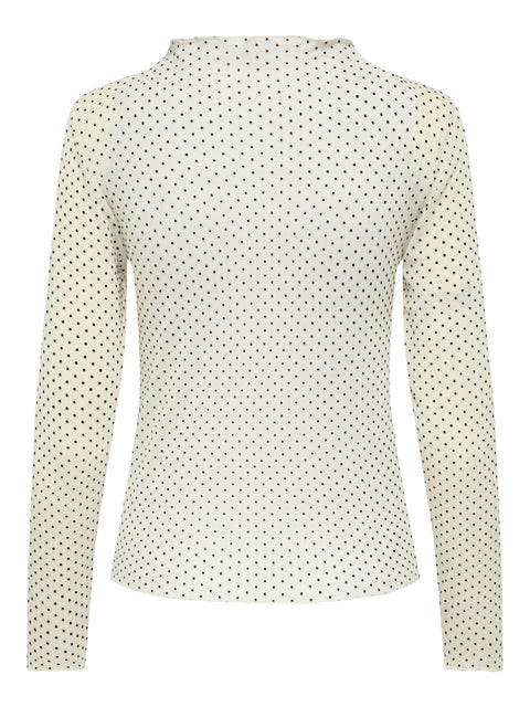 Only - 15358989 ONLJULIET L/S MOCKNEC - Egret/Junna dot