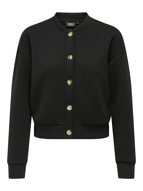 Only - 15364478 ONLNAOMI L/S BOMBER S - Black/Gold butto