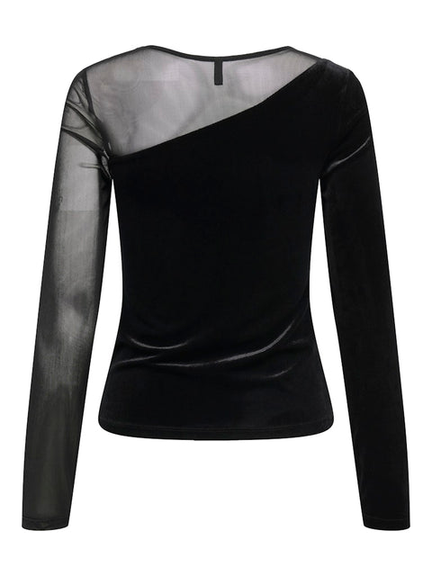 Only - 15360668 ONLSMOOTH L/S MESH MI - Black/Assymetric
