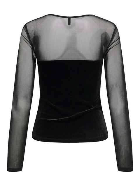 Only - 15360668 ONLSMOOTH L/S MESH MI - Black/Heart