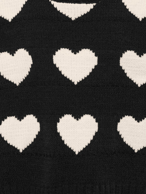 Kids Only - 15363155 KOGSUS L/S O-NECK Black/Heart/Egre