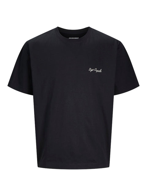 Jack & Jones - 12273015 JORISLINGTON BACK TEE - Black