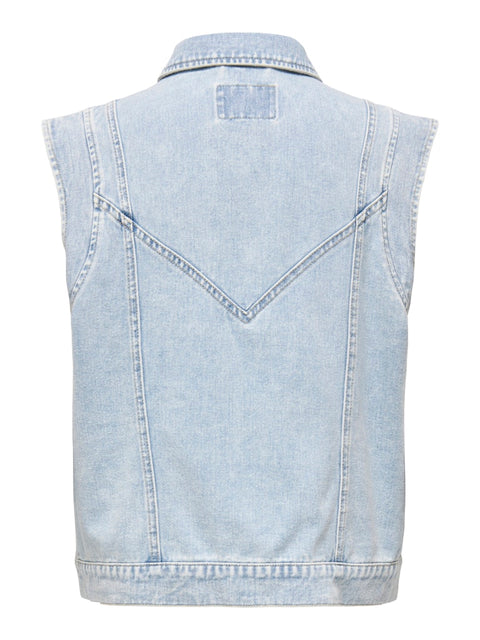 Only NOOS - 15278041 ONLKENNEDY SL DNM WAI - Light Blue Denim / top