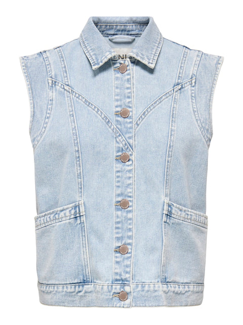 Only NOOS - 15278041 ONLKENNEDY SL DNM WAI - Light Blue Denim / top