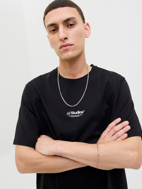 Jack & Jones - 12278787 JJESOHO TEE SS CREW N - Black