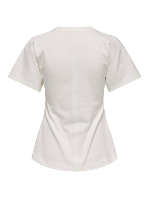 Only NOOS - 15365258 ONLMARIE S/S RUCHING - Cloud Dancer / top