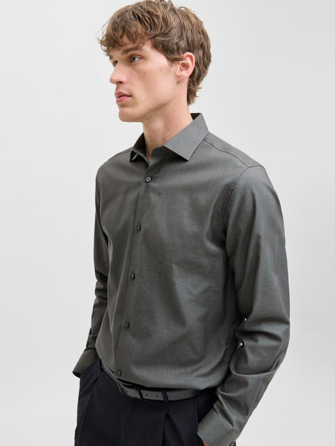 Jack & Jones - 12227385 JPRBLAPARKER SHIRT L/ - Dark Grey Melang