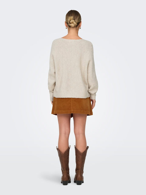 Only NOOS - 15168705 ONLDANIELLA L/S PULLO - Ecru/MELANGE / sweater