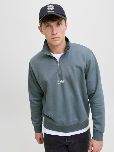 Jack & Jones - 12278793 JJESOHO SWEAT QUARTER - Stormy Weather