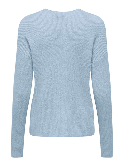 Only NOOS - 15204588 ONLCAMILLA V-NECK L/S - Cashmere Blue/ME / sweater