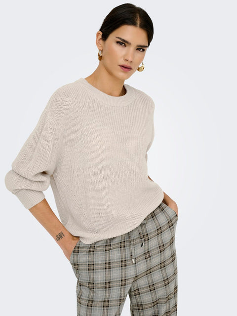 Only NOOS - 15361110 ONLMILOUZ LS RIB PULL - Moonbeam / sweater