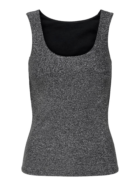 Only NOOS - 15356494 ONLEA GLITTER S/L 2-W - Black/Silver gli / top