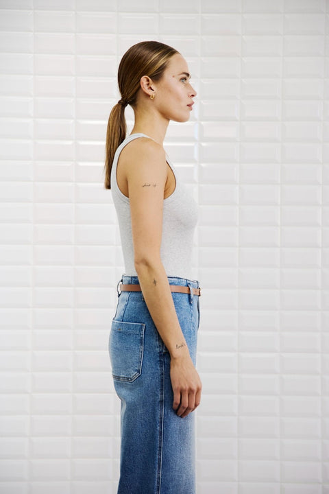 With Black - WBLDORDI TANK - melange grey mel / top