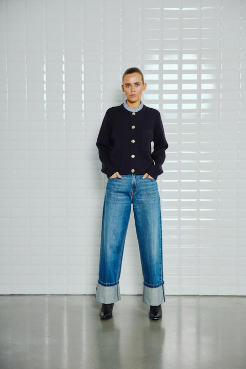 With Black - WBLCELESTE LS CARD - 020 navy