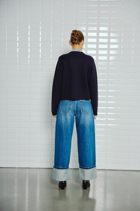 With Black - WBLCELESTE LS CARD - 020 navy