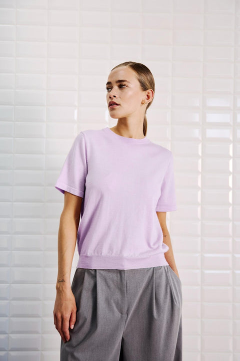 With Black - WBLMILES SS TEE - lavender s laven / top