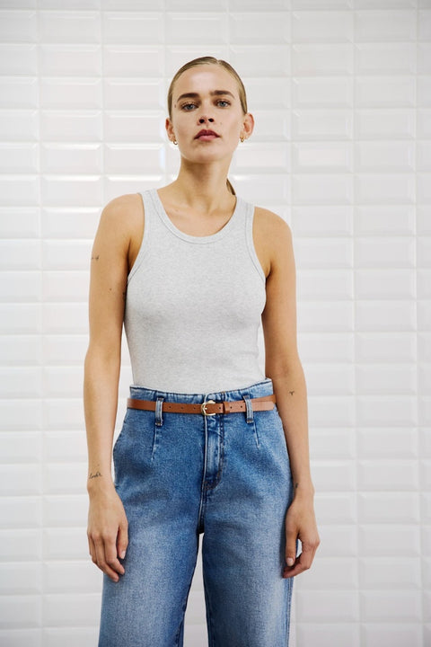 With Black - WBLDORDI TANK - melange grey mel / top