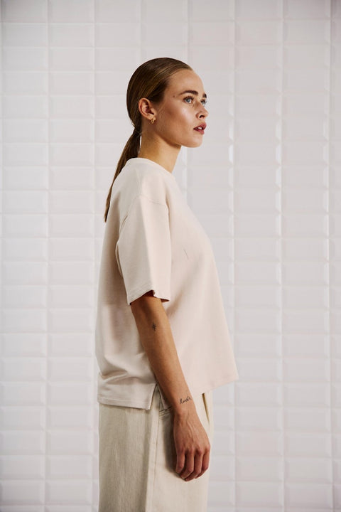 With Black - SLTINDRA SS TEE - birch birch / top