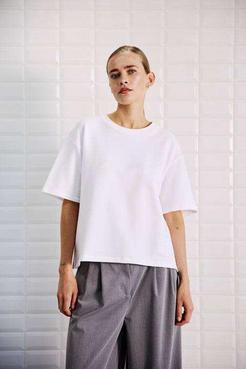 With Black - SLTINDRA SS TEE - white white / top