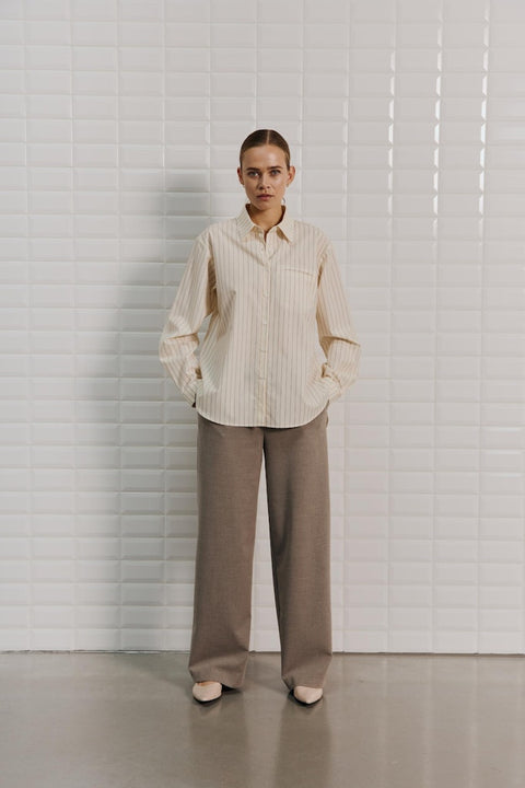 With Black - WBLELVOR LS SHIRT - pumice stp pumic / blouse