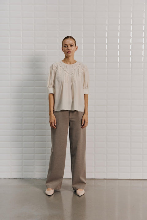 With Black - WBLJENNY LS - birch birch / bloezen