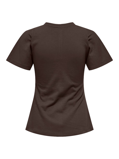 Only NOOS - 15365258 ONLMARIE S/S RUCHING - Seal Brown / top
