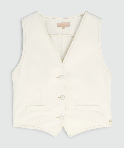 Josh V - Gilet KAY JV-2507-0102 - 422 creme white