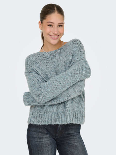 Only - 15358518 ONLMILLE LS O-NECK KN - Arona/Reff Water