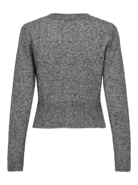 Only - 15358548 ONLHAVANNA LS BUTTON - Medium Grey Mela