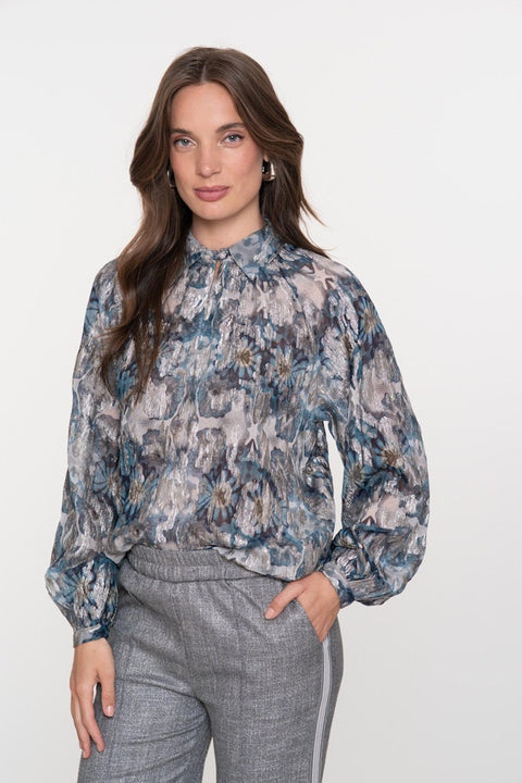 Geisha - Blouse/top 53850-81 - 625 blue/silver
