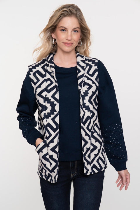 Geisha - Gilet 55875-21 - 675 navy/off-whi