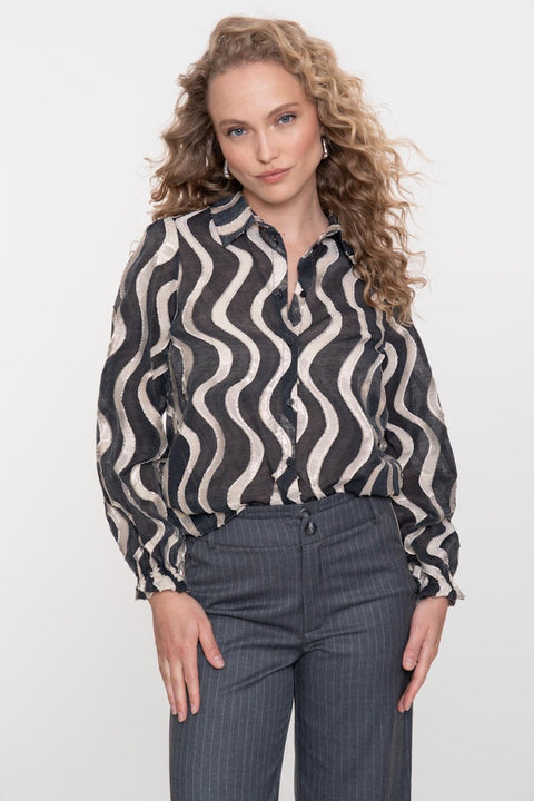 Geisha - Blouse 53915-20 - 999 black/gold