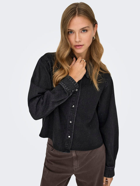 Only - 15358233 ONLMAGGIEMAY L/S DNM - Black Denim