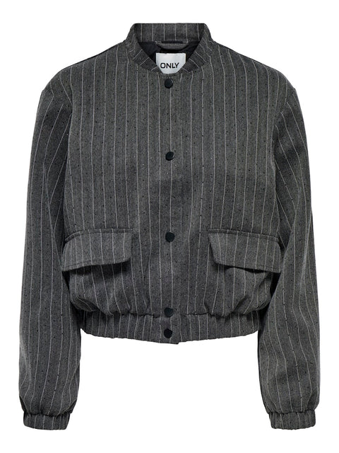 Only - 15356614 ONLYUKI STRIPE STONE - Dark Grey Melang