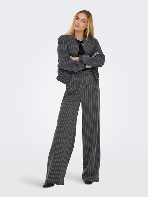 Only - 15356614 ONLYUKI STRIPE STONE - Dark Grey Melang