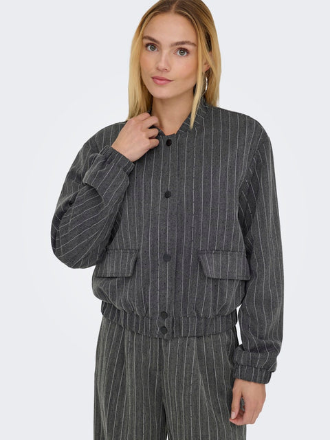 Only - 15356614 ONLYUKI STRIPE STONE - Dark Grey Melang