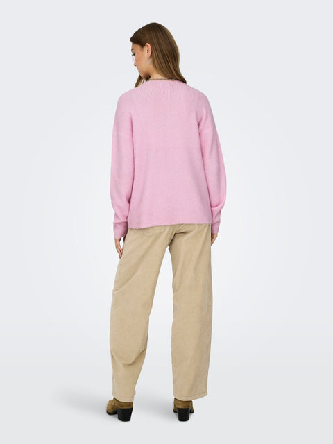 Only NOOS - 15204588 ONLCAMILLA V-NECK L/S - Pink Lady / sweater