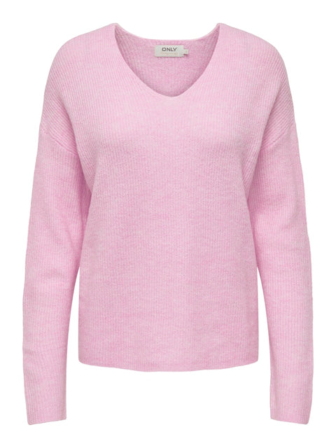 Only NOOS - 15204588 ONLCAMILLA V-NECK L/S - Pink Lady / sweater