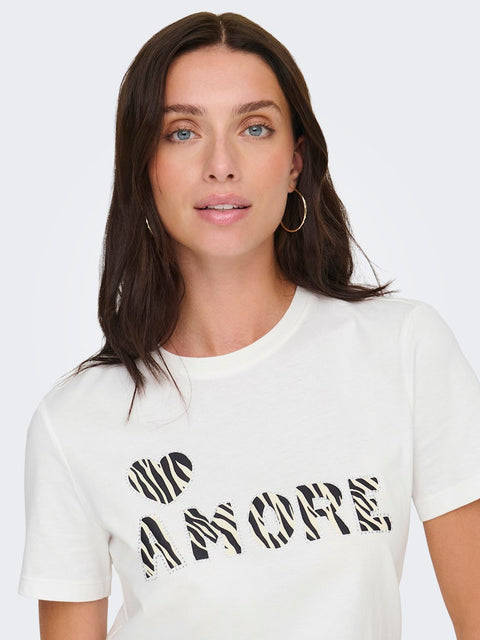 Only - 15363556 ONLDITTE LIFE RHNSTN - Cloud Dancer/Hea